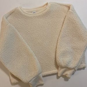 Old Navy cream fuzzy fleece sweatshirt size M (8)